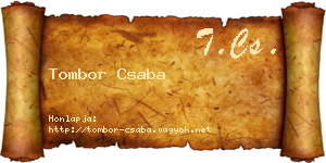 Tombor Csaba névjegykártya