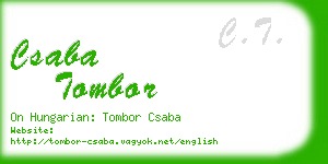 csaba tombor business card